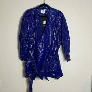 Fashion Nova Shiny Blue Jacket